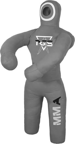 PGS Grappling Dummy Kids BJJ Wrestling Dummy Punching Bag Submission MMA Brazilian Jiu Jitsu Judo Karate Throwing Boxing Dummy Dummies for Practice UNFILLED (Grey, 40"(100 CM))