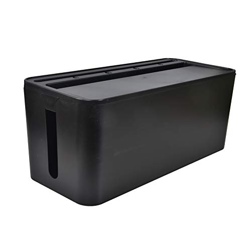 JinBy Cable Management Box for Desk Cable Management and Power Strip Box Solutions（Black）