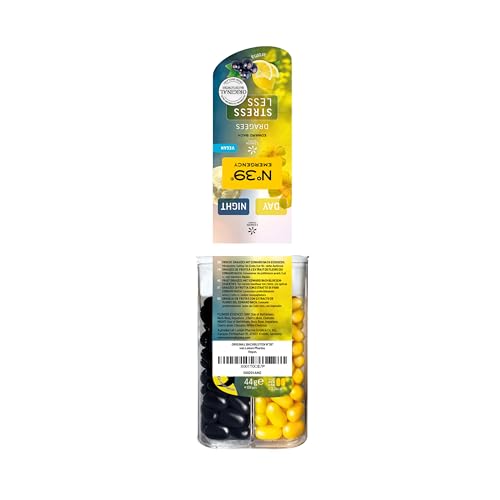 Lemon Pharma Bachblüten Emergency Stressless Dragées N°39 Tag & Nacht – Exklusive Original Mischung nach Dr. Bach – Vegan und Alkoholfrei – 44g – Geschmack Zitrone und Schwarze Johannisbeere