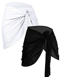 fauson 2 Pieces Sarong Coverups for Women Beach Cover Up Women Sheer Bikini Cover Up Swimwear Chiffon