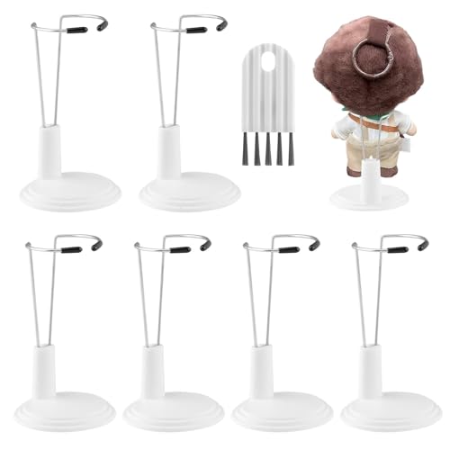 Kazheon 6pcs Adjustable Doll Stand Lightweight Display Rack for Dolls