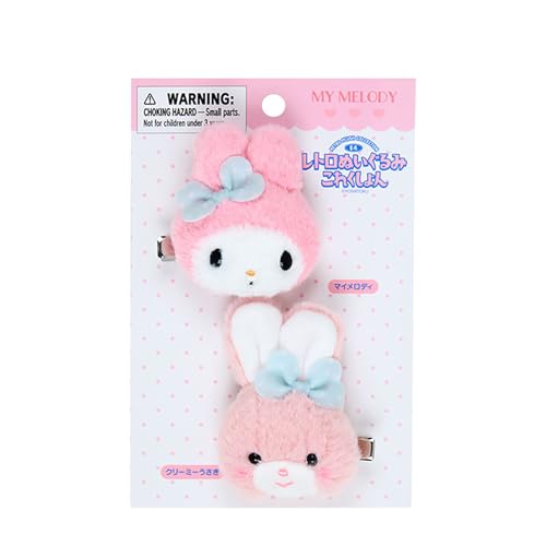 Pinces à cheveux rétro Sanrio Yoshihi 530620 en peluche anti-glisse et sans douleur