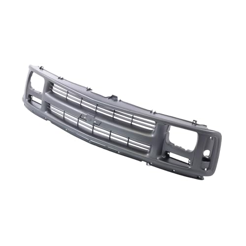 Image of LOSTAR Front Upper Bumper Cover Grille & Skid Plate Primed Fit for 1996-2002 Chevy Express 1500 2500 3500, Replaces GM1200384 - Seal Beam Headlight Van Models