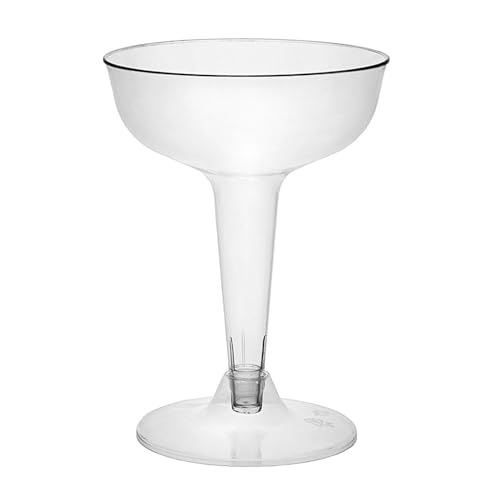 Party Essentials CHAMP4-10/40 Hard Plastic Two Piece 4-Ounce Champagne Glasses, Clear Champagne Glasses, 40 Count (Pack of 1)