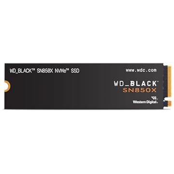 WD_BLACK, SSD SN850x 2TB NVMe M.2 2280 (Leitura até 7300MB/s e Gravação até 6600MB/s)