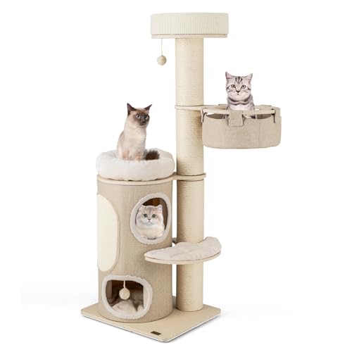 Torre de Gato de Madera Multi-Nivel 61 Pulg miniatura 1