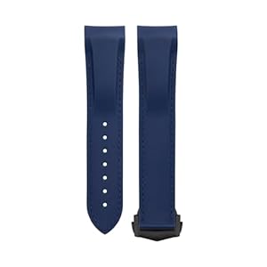 ORFKMF Zachte Flexibele Rubber Horlogeband Voor Omega Speedmaster Moonwatch Seamaster 300 AT150 PLANET OCEAN 600 Polsband 20/21/22mm Zwart Tip Gesp, 21mm, agaat
