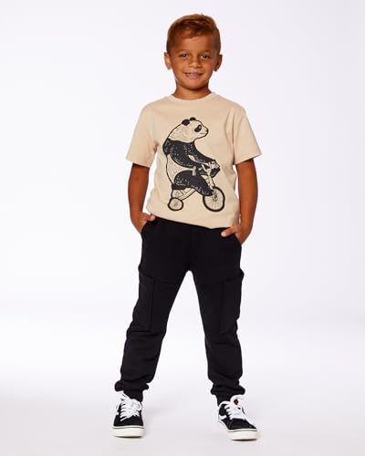 Deux par Deux French Terry Sweatpants with Side Pockets Black Boy Toddler & Kids2