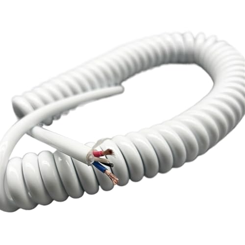 Cable espiral retráctil contra enredos muelle elástico extensible 2 núcleos