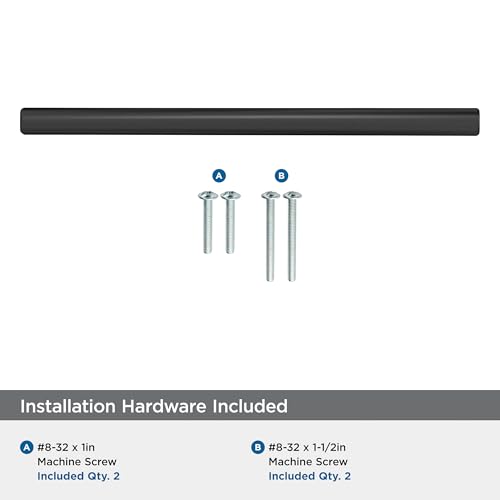 Image of Amerock 10 Pack 5-1 /16 inch Bar Pulls Matte Black Drawer Pull | 5-1 /16 inch (128mm) Center-to-Center Mounting Distance and 7-3 /8 inches Overall Length, Durable Carbon Steel Cabinet Hardware