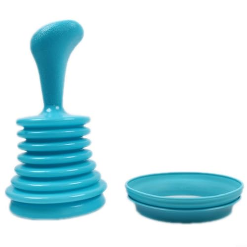 Abflussreiniger aus PP-Material für Toilette und Waschbecken, leistungsstarkes Blasebalg-Rohr-Entstopfungsgerät, manueller Luftdruck-Abflussreiniger für Küche, Bad, Dusche (blau)
