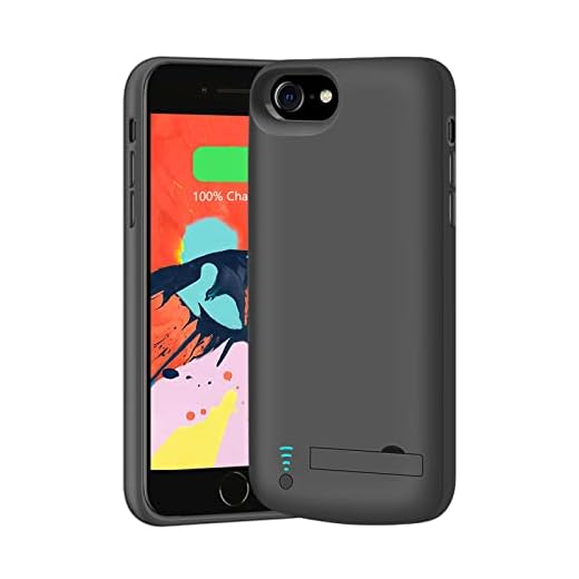 BAHOND Battery Case for iPhone SE 2020/8 / 7 / 6S / 6, 5000mAh Rechargeable Extended Battery Charging Charger Case, Adds 2X Extra Juice (4.7 Inches) Black