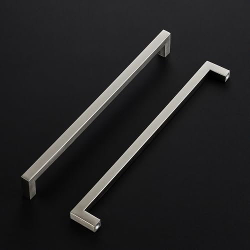 Image of Ravinte 20 Pack Kitchen Brushed Nickel Cabinet Handles 11-5 /16 Inch Hole Center Stainless Steel Square Cabinet Pulls for Dresser Drawer Cupboard Handles with Screwdriver