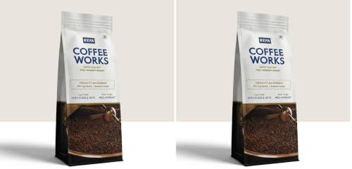 Image of Keya Coffee Works Roasted Bean Bag Coffee 200g | Medium Roast | Single-Origin Baarbara Estate Chikmagalur |Specialty AA Grade Arabica | Freshly Roasted for Rich Aroma & Balanced Flavor (Pack of 2)