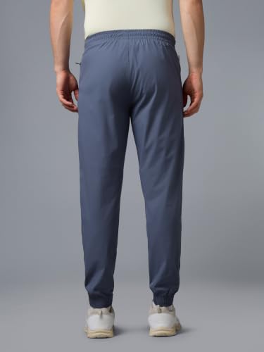 Image of TECHNOSPORT Men's Regular Fit Joggers with Zip Pockets, TECHNOLITE Quick Dry Stretchable Lightweight Track Pants for Gym Running and Casual Wear