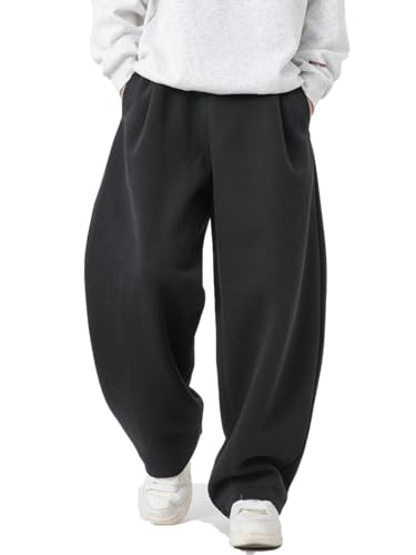 Image of Mens Baggy Sweatpants Wide Leg Casual Elastic Waist Drawstring Athletic Loose Jogger Fall Sweat Pants with Pockets