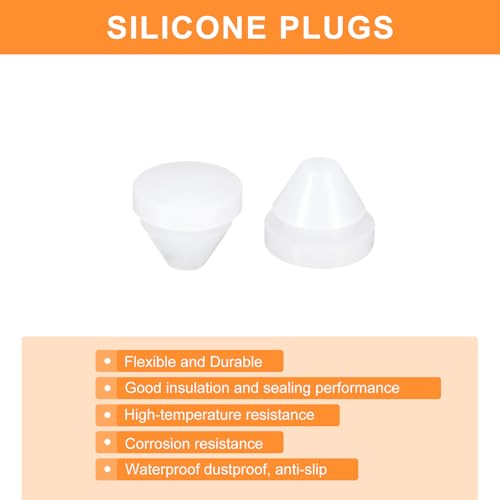 Image of uxcell 26 Pcs Silicone Plugs, Rubber Round Snap in Locking Hole Plugs for 9-10mm Hole, Hole Stoppers Waterproof Hole Plug for Metal Tube, Furniture End Caps Inserts, Clear