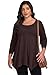 LARACE Plus Size Tops for Women 3/4 Sleeve Shirts Tunic Tops Loose Fit Basic Lady Clothes (1X, Coffee)