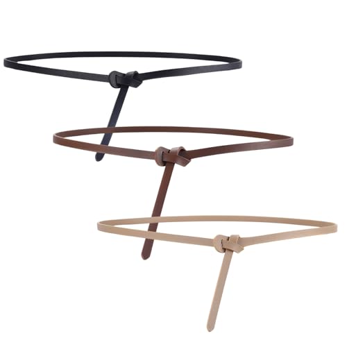 3 Pack Belts for Dresses,Womens Skinny Belt,Dress Belts for Women,Classy Belts for Dresses