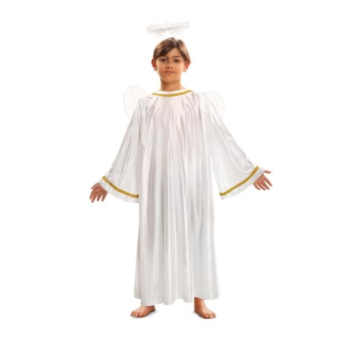 My Other Me - Disfraz de Ángel blanco infantil unisex con túnica con alas talla 10-12 años. Perfecto para brillar en celebraciones especiales