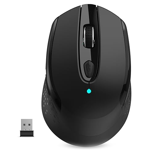 Wireless Mouse, 2.4G Silent Cordless Mouse for Laptop, Mouse with 6 Buttons and 3 Adjustable DPI for Computer, Deskbtop, MacBook, PC