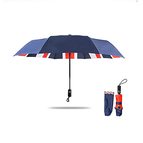 QIDIAN Voiture Automatique Parapluie Pliant Coupe-Vent Parapluie De Voyage Compact Double Ventilé Bouton Pliant Parapluie pour Cooper F54 F55 F56 F60 Countryman (Red Jack) Cover