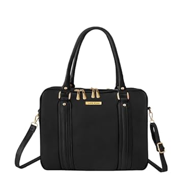 Bolsa Pasta Maleta Notebook Laptop Executiva Feminina Masculina Com Alça Transversal Alto Padrão Ideal Para O dia a Dia Faculdade Trabalho (Preto)
