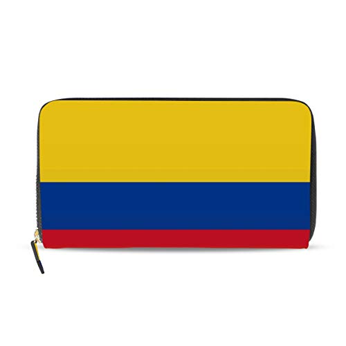 Preisvergleich Produktbild Kolumbienflagge Damen Leder Geldbörse Clutch, Kartenhalter Geldbörse Handtasche Geschenk für Ihr Mädchen