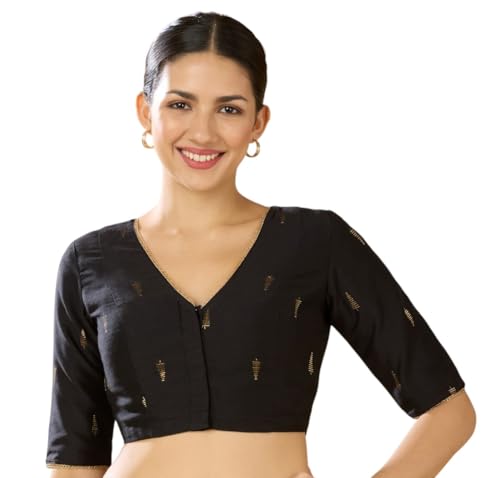 Image of Studio Shringaar Women's Handloom Cotton Silk Readymade Saree Blouse with Underarm Sweat Pads (Pack of 14 Pads)