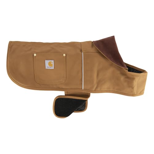 Carhartt Firm Duck Dog Chore Coat, Insulated Weather Resistant Jacket for Cold and Windy Conditions, Carhartt Brown, Small