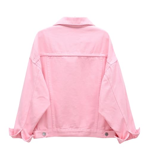 Women's Casual Denim Jacket Long Sleeve Jean Jacket for Women Trendy Coat with Pockets2