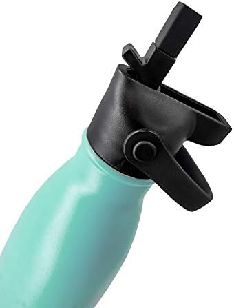 NERTHUS Double Wall Flask Stopper with Straw for Hot and Cold, Black image 3