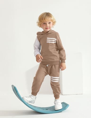 Image of Toddler Boy Clothes Long Sleeve Hoodie Sweatsuits Tops and Pants 2Pcs Boys Fall Winter Outfits Set