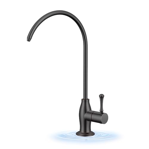 WEWE Vintage Drinking Water Faucet, Lead-Free Stainless Steel Kitchen Water Filter Faucet for Reverse Osmosis System, Non-Air Gap RO Beverage Faucet, Oil Rubbed Bronze