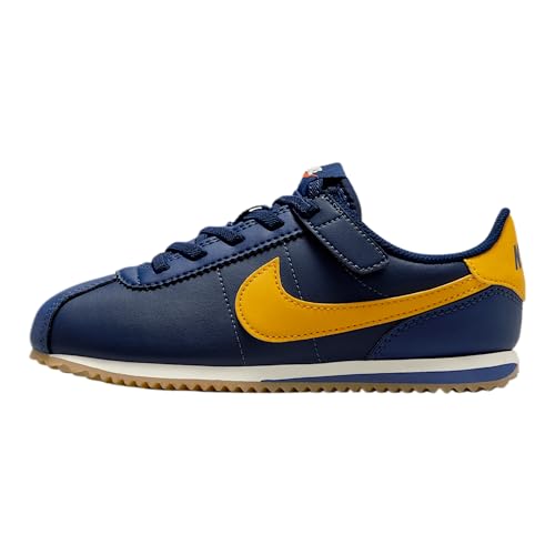 Nike Cortez EasyOn Little Kids' Shoes (DM0951-401, Midnight Navy/Blue Void/Sail/University Gold)
