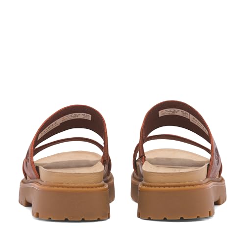 Timberland Women's Clairemont Way Slide Sandal, Dark Red Full Grain, 8.5 Medium