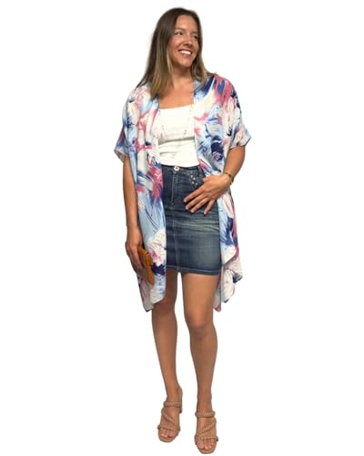 Image of Humble Hilo Womens Kimono Cardigan Sleeveless Lightweight Cover Up Casual & Flowy, 2 Sizes