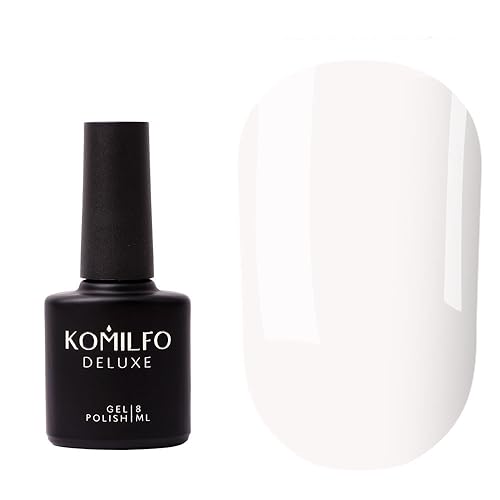 Komilfo Color Base 8ml White Red Milky, Medium density, self-leveling. Fast coverage. Soft, flesh-colored shades, Long -lasting up to 21 days, Nail Gel Polish Led Uv (Base Milky White, 8ml)