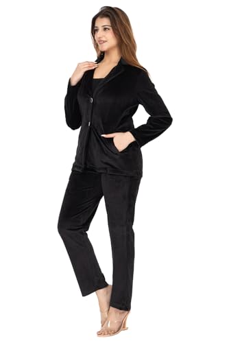 Image of TWENTY ME Winter Wear Full Sleeve Solid Valvet Women's Co-ord Set (6713)