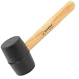 GreatNeck RM8 Rubber Mallet, 8 Oz. Rubber Hammer, Mallet with Hardwood Handle, Surface-Safe for Woodworking, Automotive, and Tile Projects