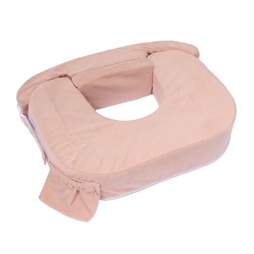 Image of My Brest Friend Twin Nursing Pillow Cover - New and Improved with Integrated Waterproof Liner, Slipcovers for Baby - Adjustable Fit, Easy Care, Durable - Twin Nursing Pillow Not Included, Soft Rose