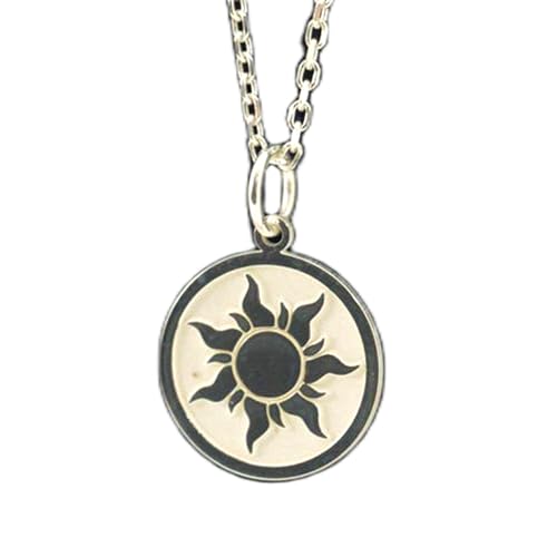 Collier pendentif pièce gravée Soleil Magique en argent 925 pour homme et femme