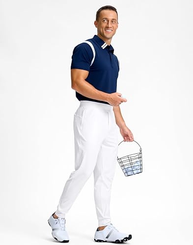 Image of G Gradual Men's Golf Joggers Pants with Zipper Pockets Stretch Sweatpants Slim Fit Track Pants Joggers for Men Work Running