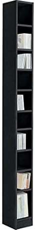 Freestanding High Quality Maine Tall DVD and CD Media Storage Tower - Black Ash Effect
