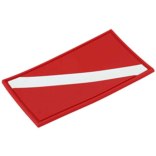 Patch of the Red and White Badge Submarine Diving Flag for DI. PVC Warning, PVC Material, 3.15x1.97 Inches, for Amateurs Navigation