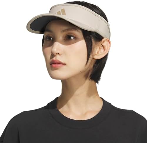 adidas Women's Superlite Visor – Lightweight Moisture-Wicking Running Tennis Hat, Crystal Linen Beige/Trace Khaki/3, OSFA — view 4