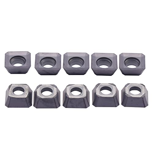 Image of 1.97 inch /50mm Cutting Dia 4-Flute KM12 50-22-4T Face Mill Shell Cutter Set | 45 Indexable Face Mill, R8 FMB22 7 /16-20UNF Shank Face End Mill Arbor with 10Pcs SEKT1204 Carbide Inserts and T20 Wrench
