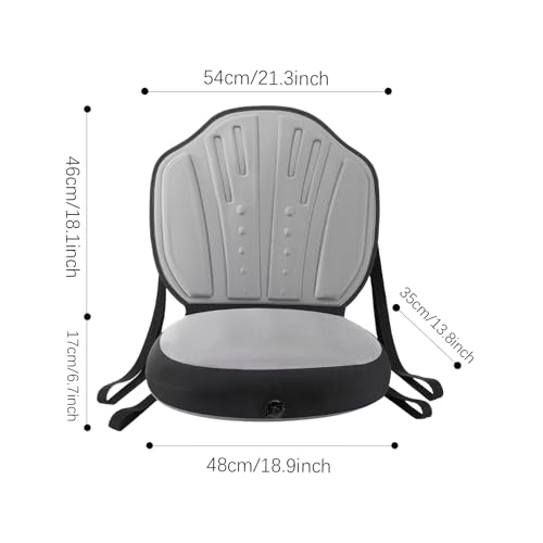 Asiento de kayak con tabla de remo y respaldo ajustable para embarcaciones inflables 5