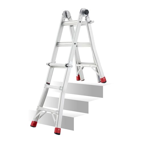 Lift Ladders 14 Ft Multi-Position Telescoping Aluminum Ladder, Silver - image 3