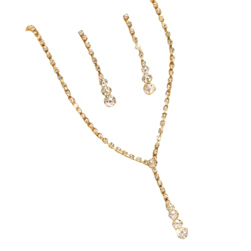Evita alergias con este juego de collares y pendientes de diamantes de imitación